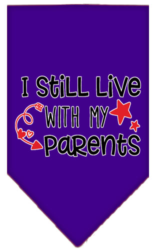 Still Live with my Parents Screen Print Pet Bandana Purple Small